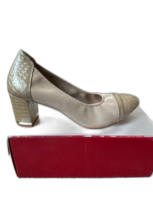 Sabrinas Shoe Size 41 Taupe Suede Crocodile Block Heel Heels Taupe / 41