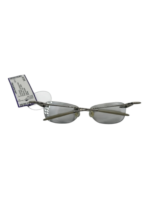Oakley Silver Metal Rectangle Shade Reflective Clear Sunglasses Silver