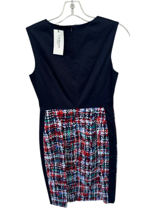 L.K. Bennett Size 4 Multi Cotton Blend Abstract Sleeveless Midi Dress Multi / 4