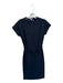 Diane Von Furstenberg Size 4 Navy Polyester Blend Front Zip Belt Midi Dress Navy / 4