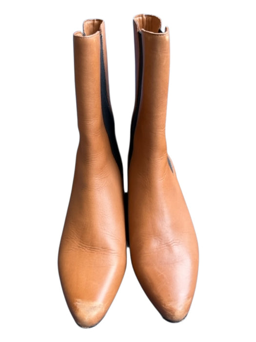 J. Crew Shoe Size 10 Brown & Black Leather Block Heel stretch sides Booties Brown & Black / 10