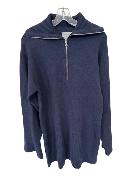 Modern Citizen Size M Navy Viscose Blend Long Sleeve Front Zip Dress