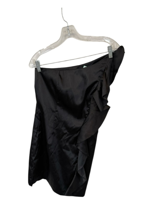 Laundry Size 4 Black Polyester Blend One Shoulder Ruffles Dress Black / 4