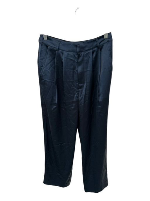 Reformation Size 4 Midnight Navy Triacetate High Waist Wide Leg Pants Midnight Navy / 4