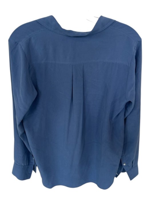 Everlane Size 6 Slate Blue Silk Long Sleeve Button Down Collar Top Slate Blue / 6