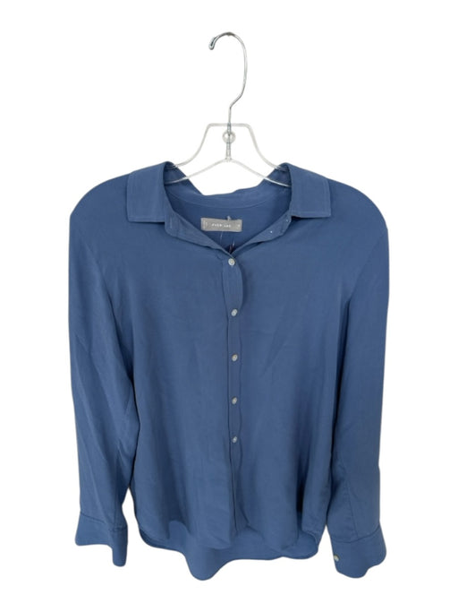 Everlane Size 6 Slate Blue Silk Long Sleeve Button Down Collar Top Slate Blue / 6