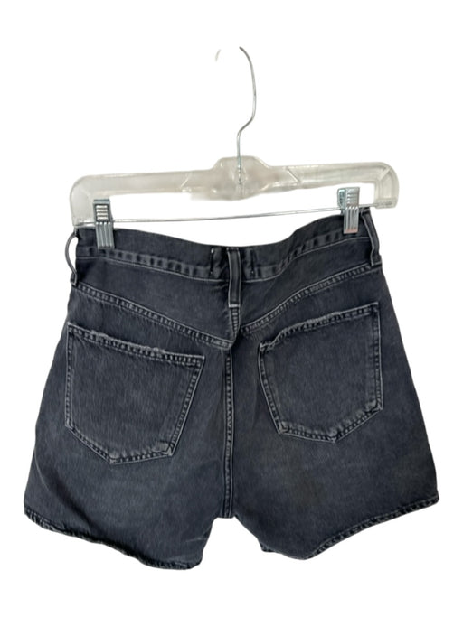 Agolde Size 26 Black Organic Cotton High Waist Crossover Denim Shorts Black / 26