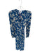 Rouje Size 36 Blue & Cream Viscose Long Sleeve Flowers Wrap Maxi Dress Blue & Cream / 36