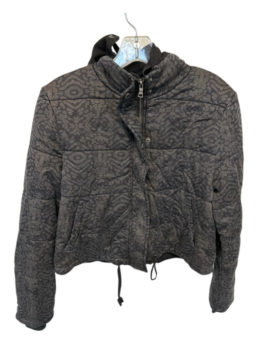 Marrakech Size S Brown & Black Lycocell & Cotton Hood Animal Print Jacket Brown & Black / S