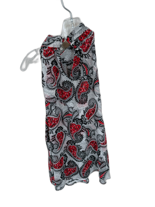 Sen Size S Black & Red Polyester Sleeveless Paisley high neck Top Black & Red / S