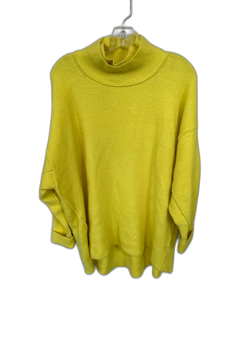 Free People Size S Yellow Acrylic Blend Turtle Neck Long Sleeve Sweater Yellow / S