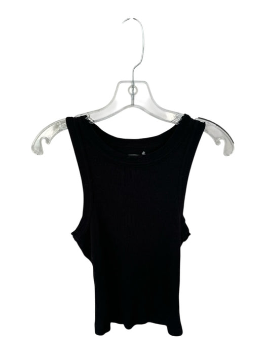 Citizens of Humanity Size XS Black Organic Cotton Blend Sleeveless Ribbed Top Black / XS