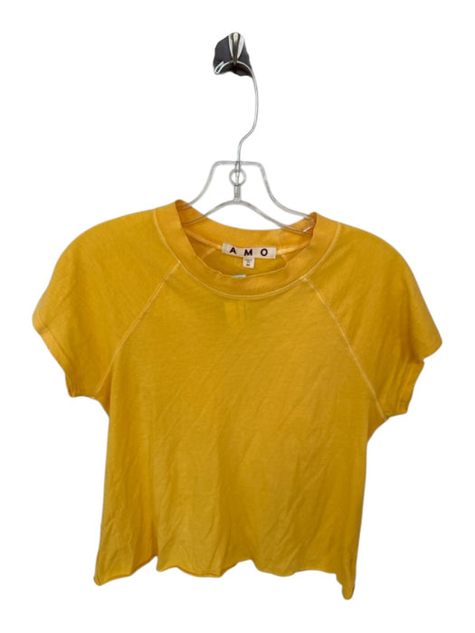 AMO Size XS Marigold Cotton Short Sleeve Cropped Top Marigold / XS