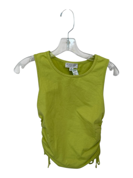 St. John Sport Size P Lime Green Cotton Blend Sleeveless Drawstring Side Top Lime Green / P