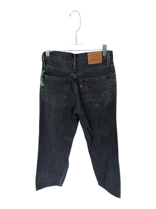 Levi's Size 24 Black Cotton High Waist Wide Leg Jeans Black / 24
