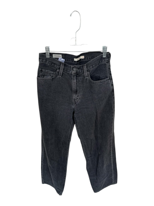 Levi's Size 24 Black Cotton High Waist Wide Leg Jeans Black / 24