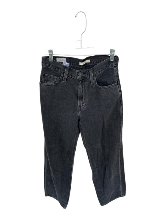 Levi's Size 24 Black Cotton High Waist Wide Leg Jeans Black / 24