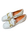 Saint G Shoe Size 39 White & Gold Leather Horsebit Block Heel Square Toe Loafers White & Gold / 39