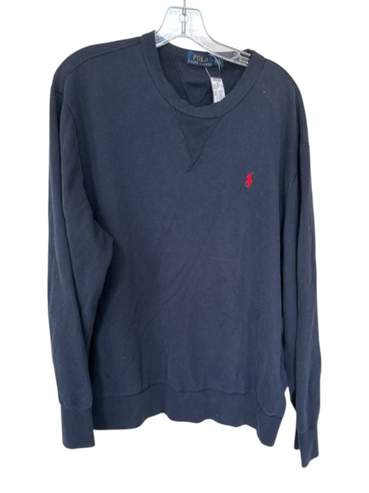 Polo Ralph Lauren Size XXL Navy & Red Cotton Solid Crew Neck Men's Sweatshirt Navy & Red / XXL