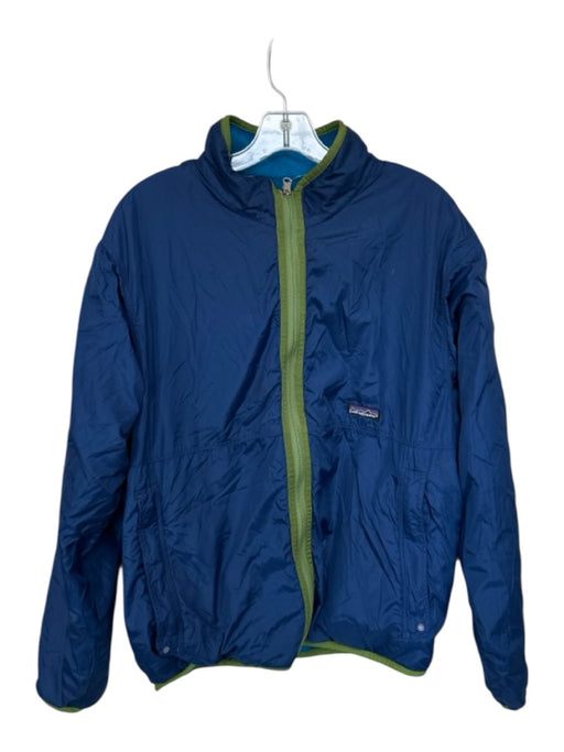 Patagonia Size Est M Navy & Blue Polyester Fleece Reversable Full Zip Jacket Navy & Blue / Est M