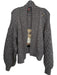 Pilcro Size S Gray & Tan Cotton Blend Knit Bear Chunky Open Front Sweater Gray & Tan / S
