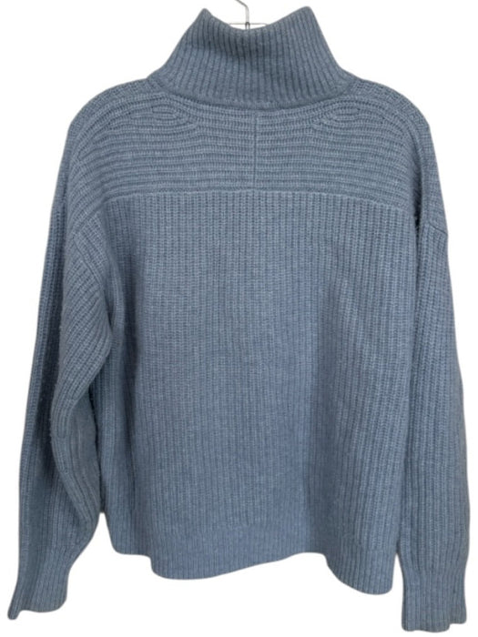 Everlane Size M Slate Blue Wool Cable Knit Half Zip Long Sleeve Sweater Slate Blue / M