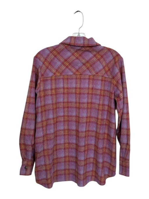 Steve Madden Size XS purple & orange Polyester Blend Long Sleeve Plaid Top purple & orange / XS