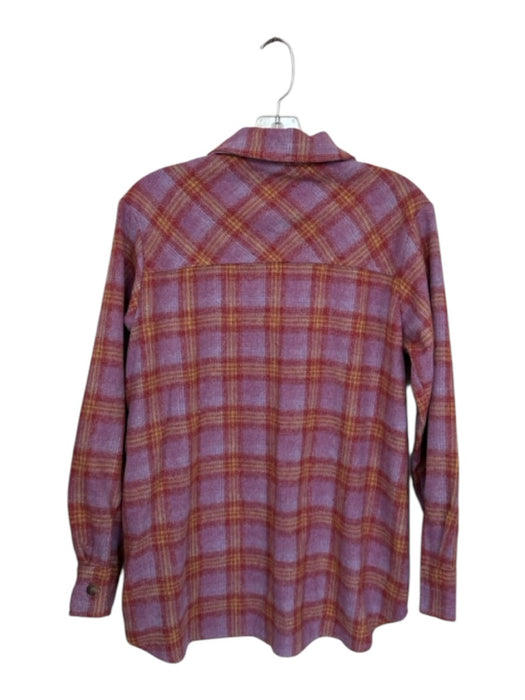 Steve Madden Size XS purple & orange Polyester Blend Long Sleeve Plaid Top purple & orange / XS
