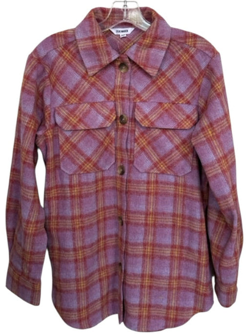 Steve Madden Size XS purple & orange Polyester Blend Long Sleeve Plaid Top purple & orange / XS