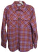 Steve Madden Size XS purple & orange Polyester Blend Long Sleeve Plaid Top purple & orange / XS