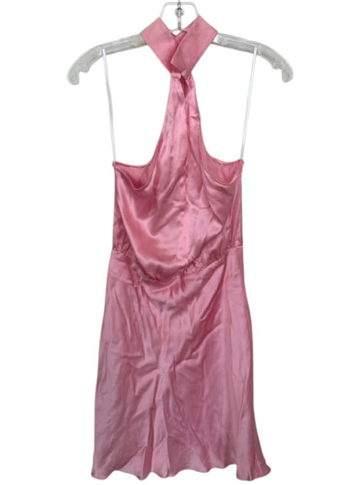 Amanda Uprichard Size S Pink Silk High Neck Sleeveless Slit Dress Pink / S