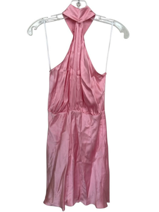 Amanda Uprichard Size S Pink Silk High Neck Sleeveless Slit Dress Pink / S