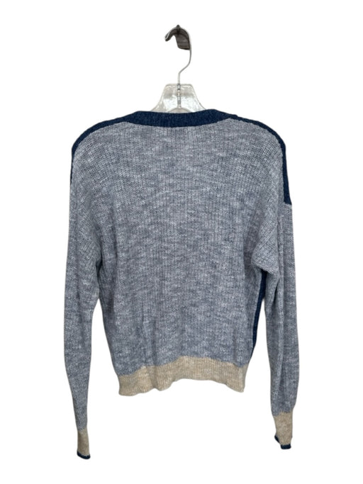 Cotton by Autumn Cashmere Size XS Blue & Tan Cotton Knit Color Block Sweater Blue & Tan / XS