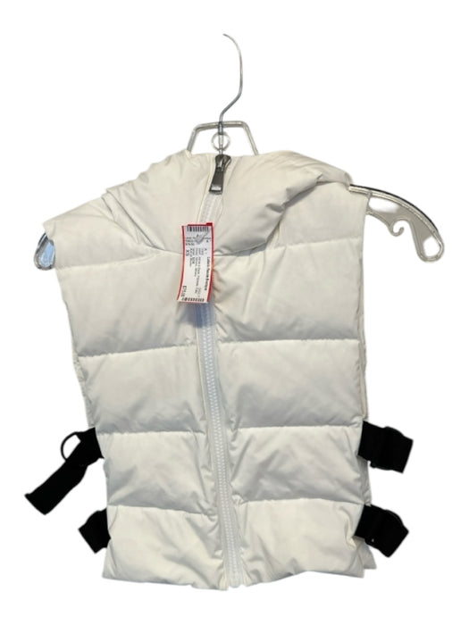 Adroit Atelier Size XS White & Black Polyester Puffer Hood Athletic Vest White & Black / XS