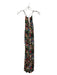 Zara Size S Black & Multi Rayon Spaghetti Strap Flowers Sleeveless Maxi Dress Black & Multi / S