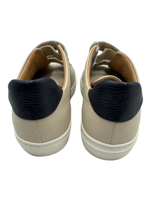 M. Gemi Shoe Size 41 Beige & Navy Leather Velcro Strap Color Block Low Top Shoes Beige & Navy / 41