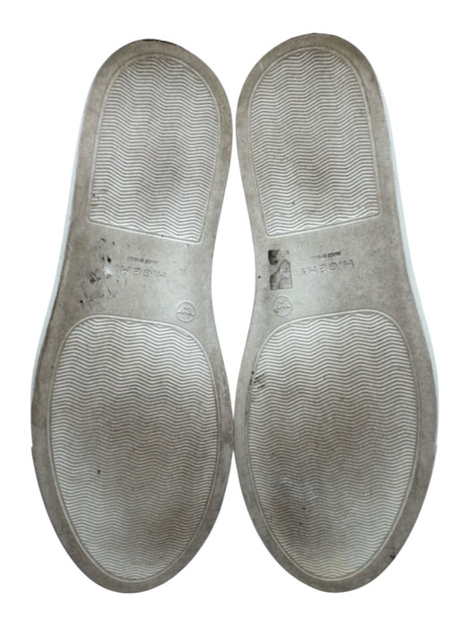M. Gemi Shoe Size 41 Beige & Navy Leather Velcro Strap Color Block Low Top Shoes Beige & Navy / 41