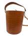 Vicenzo Leather Light Brown Leather Croc Embossed bucket Crossbody Hand Bag Light Brown / M