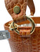 Vicenzo Leather Light Brown Leather Croc Embossed bucket Crossbody Hand Bag Light Brown / M