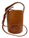 Vicenzo Leather Light Brown Leather Croc Embossed bucket Crossbody Hand Bag Light Brown / M
