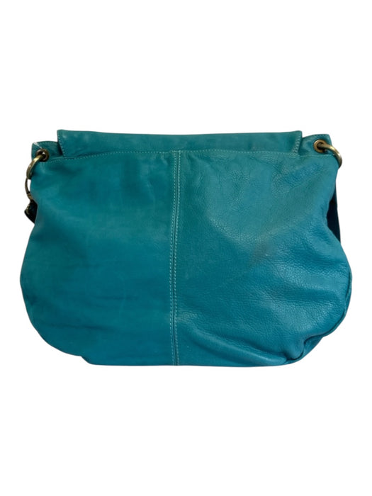 Teal Blue Leather Tassel Flap Zip Crossbody Bag Teal Blue / L