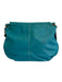 Teal Blue Leather Tassel Flap Zip Crossbody Bag Teal Blue / L