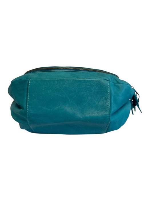 Teal Blue Leather Tassel Flap Zip Crossbody Bag Teal Blue / L