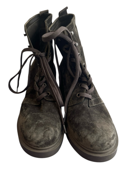 Gianvito Rossi Shoe Size 37.5 Army Green Leather Suede Almond Toe Booties Army Green / 37.5