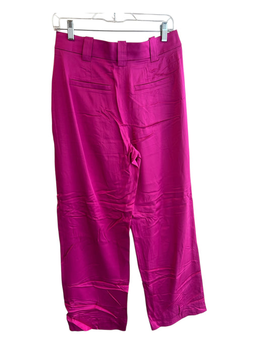 A.L.C. Size 4 Magenta Viscose High Rise Zip Front Belt loops Wide Ankle Pants Magenta / 4