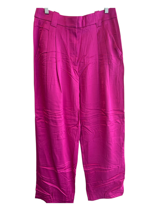 A.L.C. Size 4 Magenta Viscose High Rise Zip Front Belt loops Wide Ankle Pants Magenta / 4