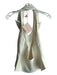 Nana Jacqueline Size XL Cream Polyester Lapel Open Back Gemstone Flare Vest Cream / XL