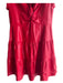 Alice + Olivia Size 6 Red Polyurethane Collared Back Zip Cap Sleeve Tiered Dress Red / 6