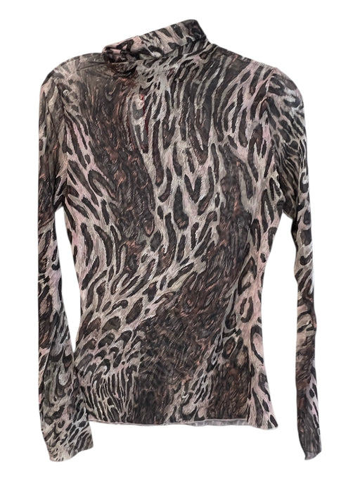 Jonathan Simkhai Size M Brown & Multi Nylon Blend Turtle Neck Long Sleeve Top Brown & Multi / M