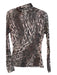 Jonathan Simkhai Size M Brown & Multi Nylon Blend Turtle Neck Long Sleeve Top Brown & Multi / M
